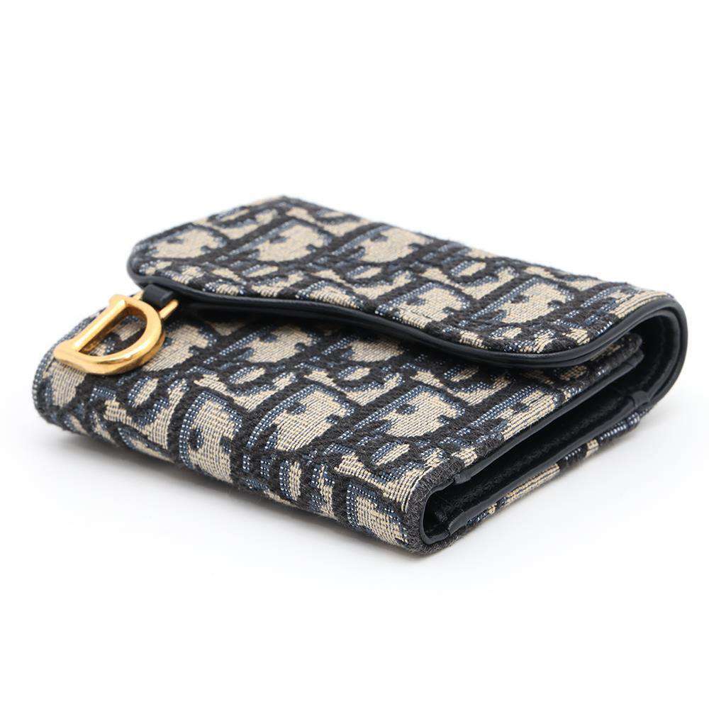 Christian Dior Tri fold Wallet Saddle Oblique Compact - Picture 2 of 12